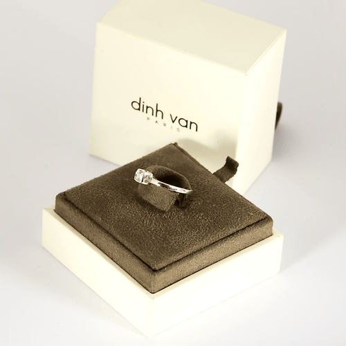 DINH VAN - Le Cube - PM - Prsten z bílého zlata a diamantu