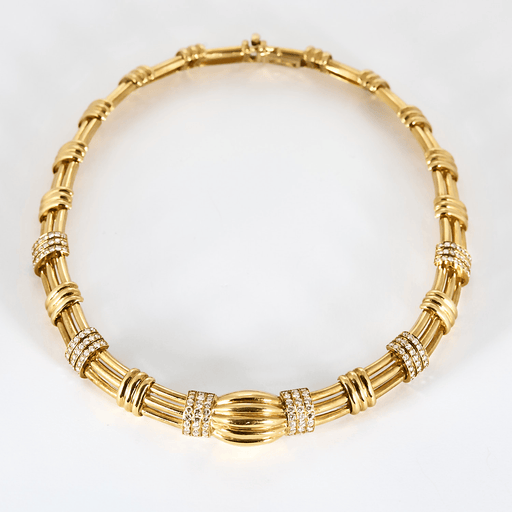 Boucheron - Rare yellow gold and diamond necklace. Vintage. 1980.