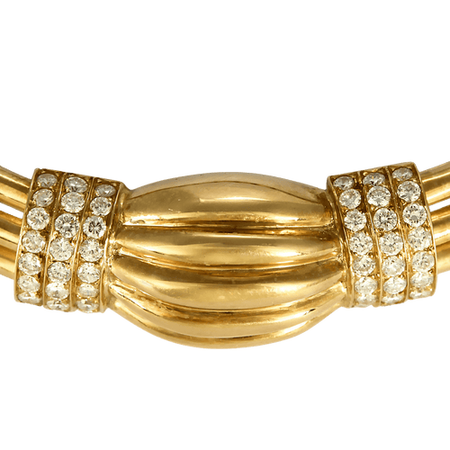 Boucheron - Vzácný náhrdelník ze žlutého zlata a diamantů. Vintage. 1980.