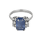 White gold ring, diamonds: 0.20 carat, sapphire: 3.71 carats, unheated Ceylon