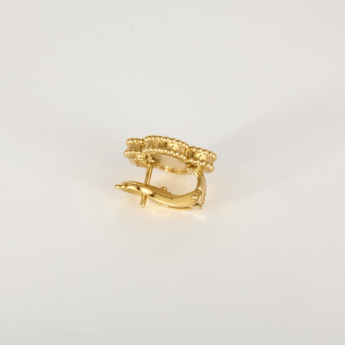 Van Cleef & Arpels Boucles d'oreilles Vintage Alhambra en Or jaune 18k nacre blanche