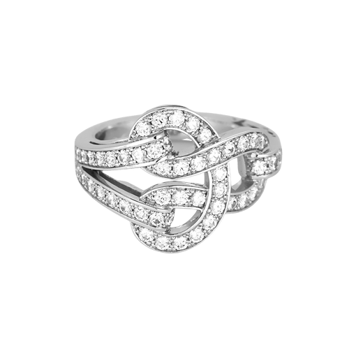 Cartier - Скоба - Пръстен от бяло злато и диаманти
