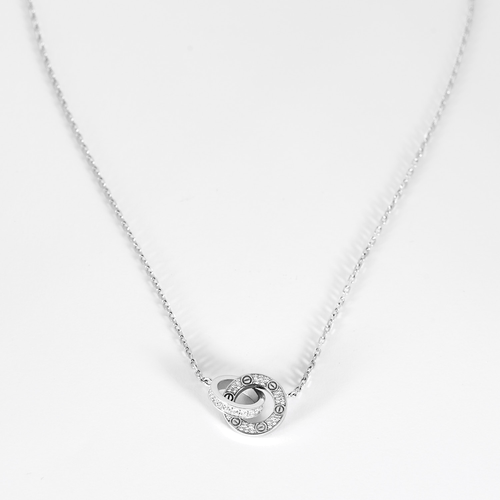 CARTIER – LOVE, PAVÉ – Elegant white gold and diamond necklace