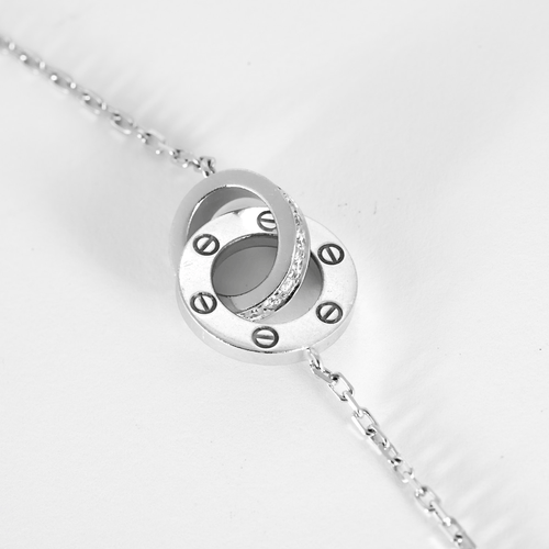 CARTIER – LOVE, PAVÉ – Elegant white gold and diamond necklace
