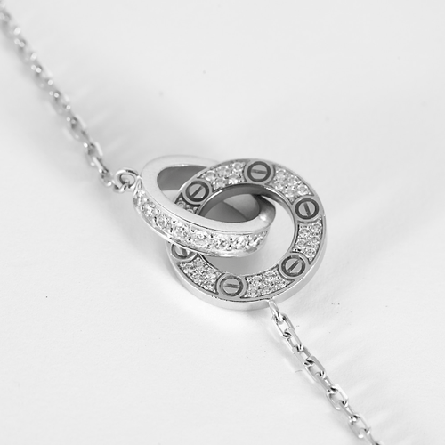 CARTIER – LOVE, PAVÉ – Elegant white gold and diamond necklace
