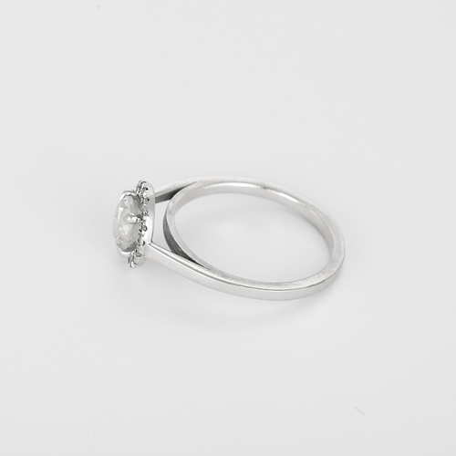 Elegante ring Solitaire in witgoud en diamanten: in totaal 1,14 karaat