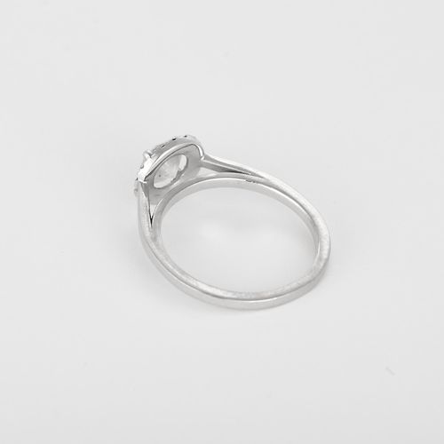 Elegante ring Solitaire in witgoud en diamanten: in totaal 1,14 karaat