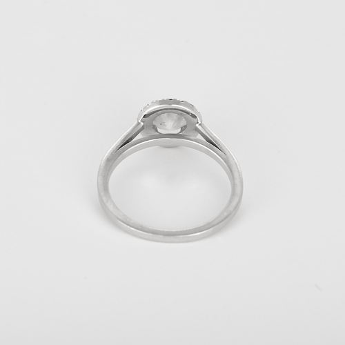 Elegante ring Solitaire in witgoud en diamanten: in totaal 1,14 karaat