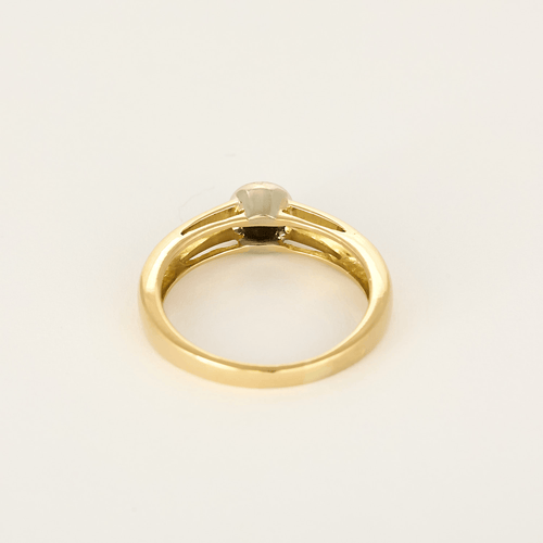 Ring Solitaire in yellow gold, white gold and diamonds