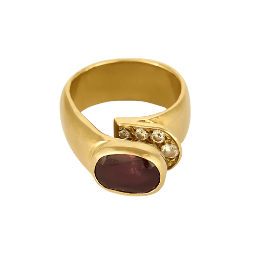 50.5 Jean Vendôme - Bague en Or jaune 18k Rubellite  and Diamant 58 Facettes DV32445-1