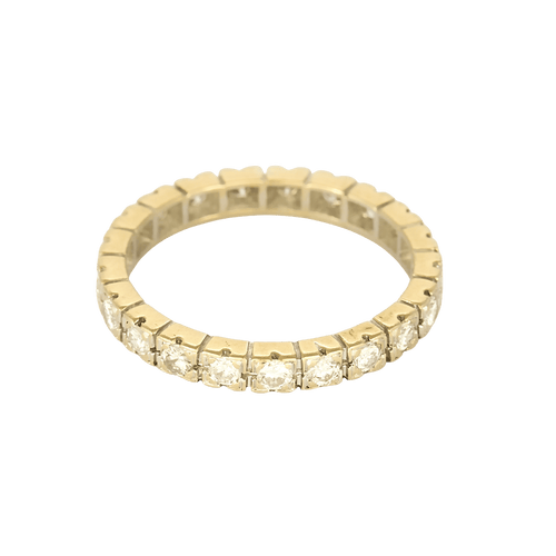 Alliance américaine en or jaune et diamants de taille brillant