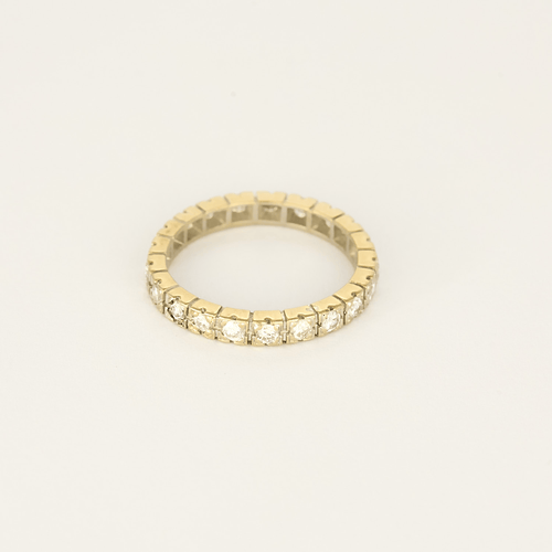 Alliance américaine en or jaune et diamants de taille brillant