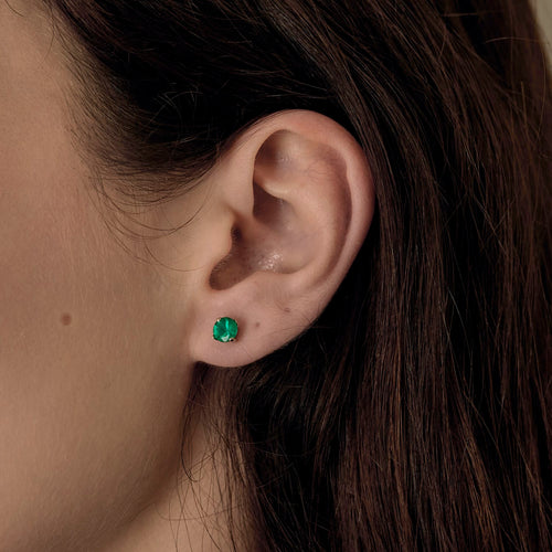 Náušnice z 18k bílého zlata <span data-glossary-id="">Emeraude</span>
