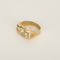 Signet ring ring in white gold, yellow gold, and diamonds