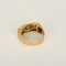 Signet ring ring in white gold, yellow gold, and diamonds