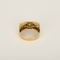 Signet ring ring in white gold, yellow gold, and diamonds