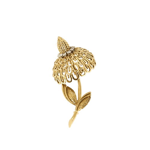 Broche Geelgoud 18k en Platina Diamant