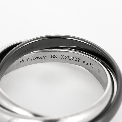 63 CARTIER - TRINITY - Bague en or blanc 18K céramique 58 Facettes DV32079-1