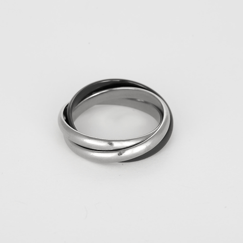 63 CARTIER - TRINITY - Bague en or blanc 18K céramique 58 Facettes DV32079-1