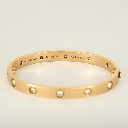 Cartier- Pulsera LOVE, modelo clásico, 10 diamantes