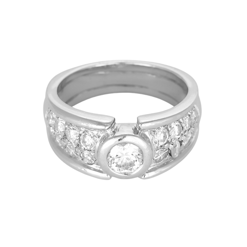 Anillo de Oro blanco 18k Diamante
