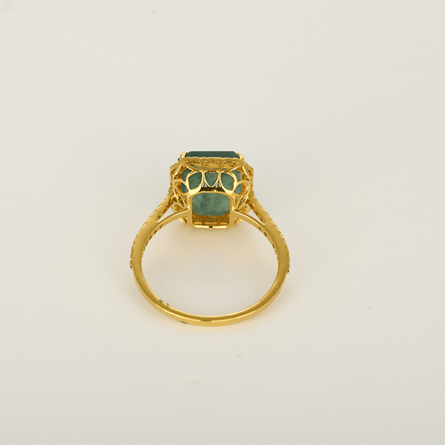 53 Bague en Or jaune 14k Emeraude 58 Facettes DV32478-6