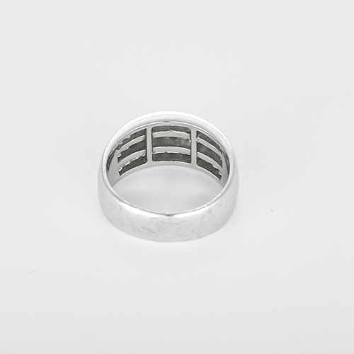 Anillo de oro blanco de 18k Diamante