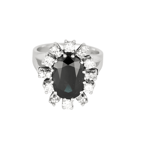 52.5 Bague en Or blanc 18k Saphir and Diamant 58 Facettes DV26158-34