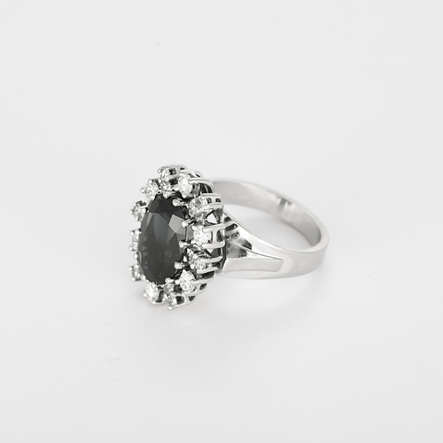52.5 Bague en Or blanc 18k Saphir and Diamant 58 Facettes DV26158-34