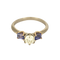Anillo de oro blanco y rosa de 18k Diamante y tanzanita