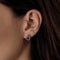 Brincos em Ouro branco 14k Safira e Diamante