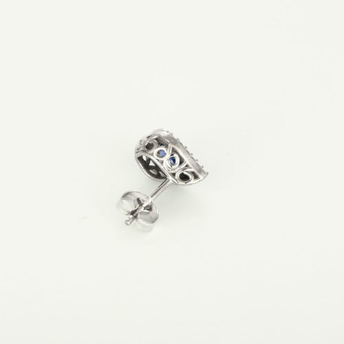 Brincos em Ouro branco 14k Safira e Diamante