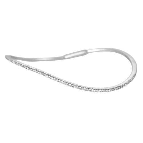 Messika - Elegancka bransoletka typu bangle mouvementé z białego złota 18K