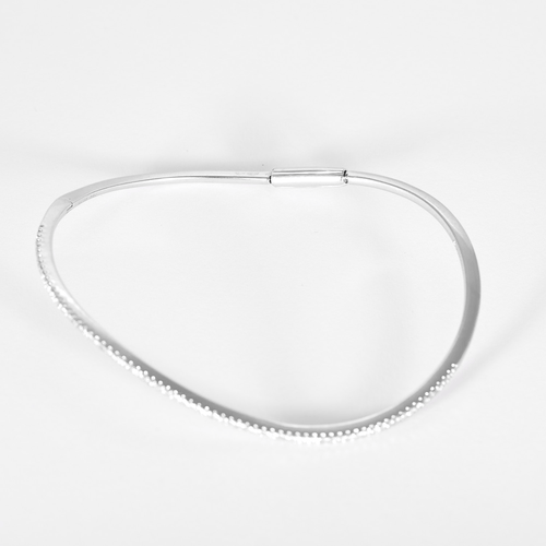 Messika - Elegancka bransoletka typu bangle mouvementé z białego złota 18K