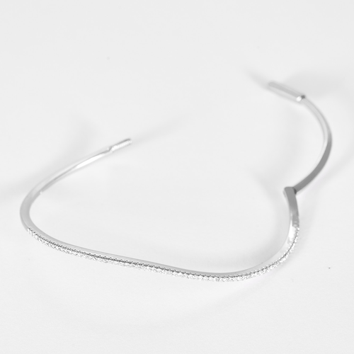 Messika - Elegancka bransoletka typu bangle mouvementé z białego złota 18K