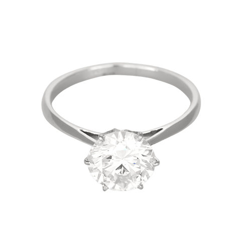 Ring Solitaire in white gold, approximately 3.07-carat diamond
