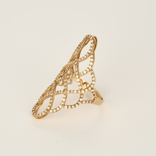 Elegant ring i roségull med rosa og fiolette diamanter: 1,50 karat