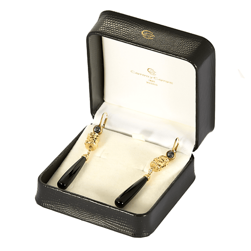 Carrera y Carrera - Shanghai - Yellow gold, topaz, diamond and onyx earrings