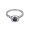 47 Bague en or gris saphir entourage petits diamants 58 Facettes DV31435-6