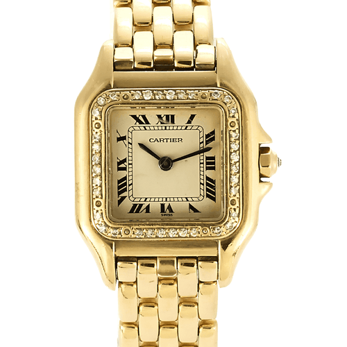 CARTIER - Santos Demoiselle model watch in yellow gold and diamonds