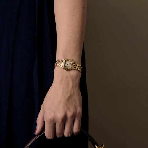 CARTIER - Santos Demoiselle model watch in yellow gold and diamonds