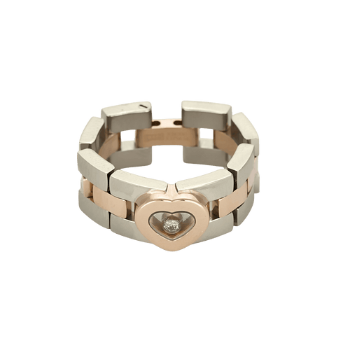 Chopard - Happy Diamond - Bedeutender Ring aus Weißgold, Roségold und Diamant: 0,05 Karat