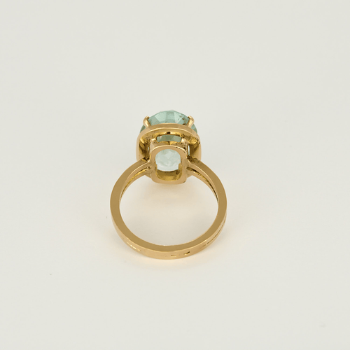 Bague cocktail en or rose et aigue-marine