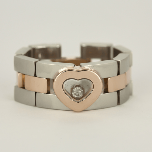 Chopard - Happy Diamond - Bedeutender Ring aus Weißgold, Roségold und Diamant: 0,05 Karat
