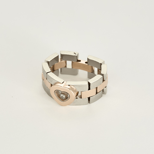 Chopard - Happy Diamond - Bedeutender Ring aus Weißgold, Roségold und Diamant: 0,05 Karat
