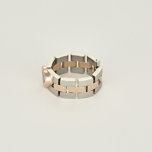 Chopard - Happy Diamond - Bedeutender Ring aus Weißgold, Roségold und Diamant: 0,05 Karat