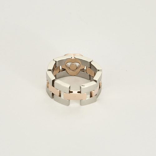 Chopard - Happy Diamond - Bedeutender Ring aus Weißgold, Roségold und Diamant: 0,05 Karat