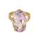 Bague cocktail en or jaune et améthyste
