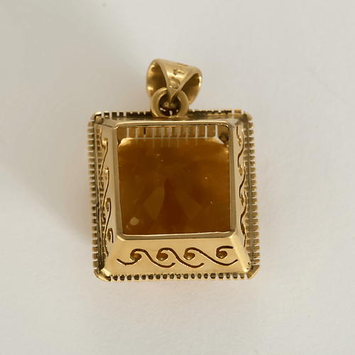 Pendentif en Or jaune 14k et citrine 58 Facettes DV4845-16