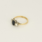 White gold ring with sapphire and diamonds